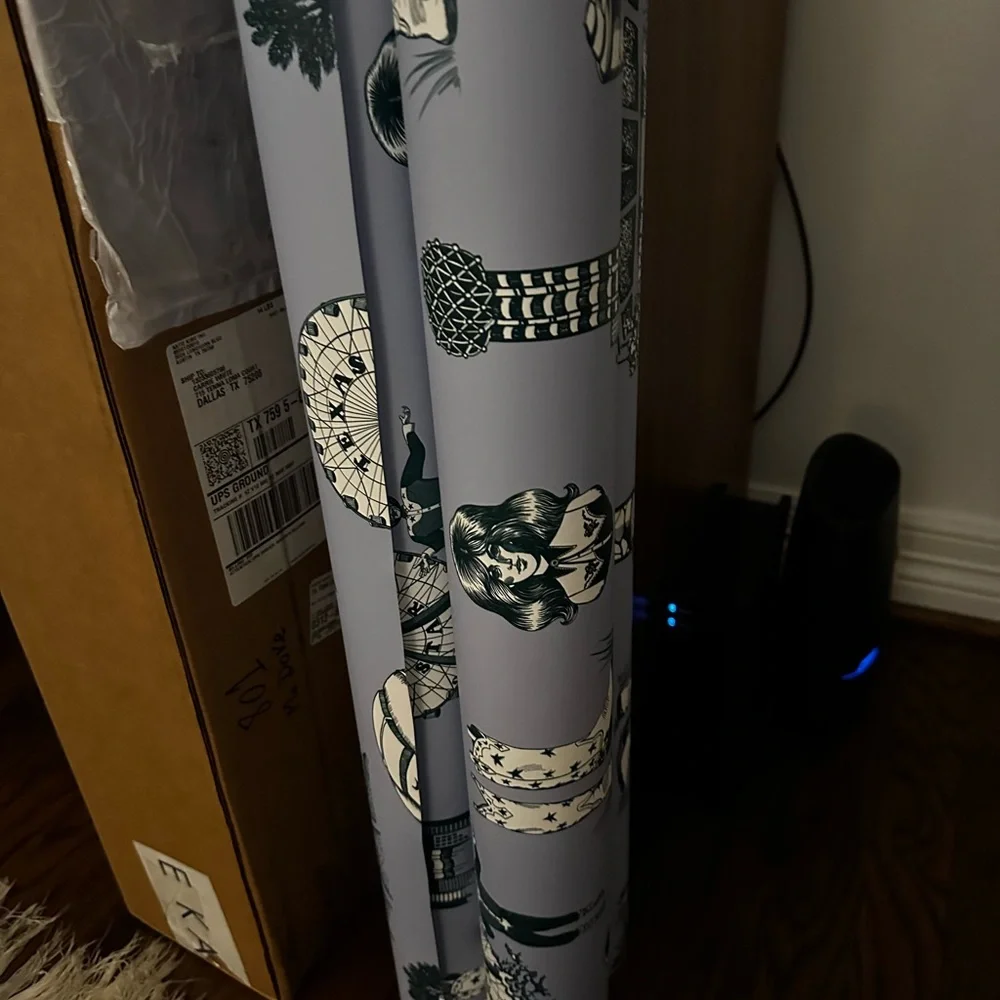 Katie Kime Dallas Toile Traditional Wallpaper Blue Pine 4 Partial DOUBLE ROLLS